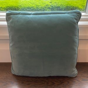 15” x 15” teal velvet accent pillow